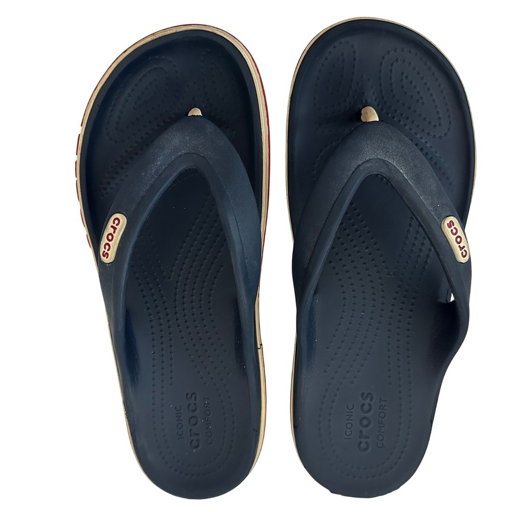 Crocs Teens/youth Flip Flops Navy Blue Size W7 / M5 Comfort Thong Sandals
