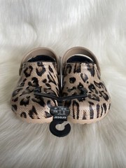 NEW Crocs Size C9 Kids Classic Lined Out of This World Clog Leopard Gold
