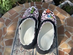 Crocs Classic Clog Kids Pink Leopard Animal Print Clogs Slip On US 10