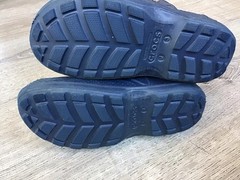 CROCS Handle It Rain Boots Child KIds Sz J3 Navy Blue Rubber Pull On Waterproof