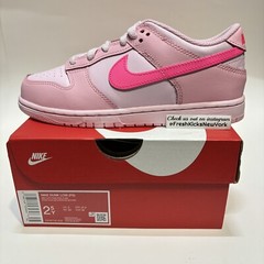 Nike Dunk Low Triple Pink Little Kids Size 2.5Y Youth DH9756-600 PinkFoam Barbie