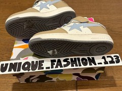 A Bathing Ape Bape Sta #2 Kids Beige Brown White Blue US 12k UK 11.5k EU 29 18cm
