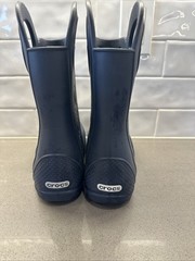 Crocs Kids j2 Handle It Rain Boots Navy Pull On 12803 Youth Waterproof