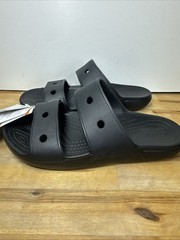 Crocs Classic Croslite 2 Strap Black 207536-BLK kid sandals Us J6 Uk J6 EUR 38-9
