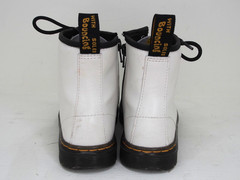 Dr. Martens Zavala White Leather Combat Lace Up Boots kids Size 1