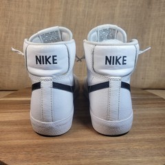 Nike Blazer Mid 77 Sneakers White Black Leather High Top Shoes Youth 4.5Y