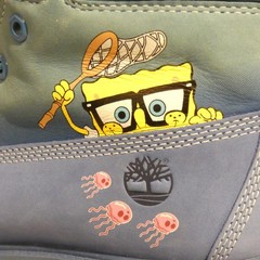 Timberland SpongeBob SquarePants Waterproof Boots Mens/Youth 7 Womens 8.5 Blue
