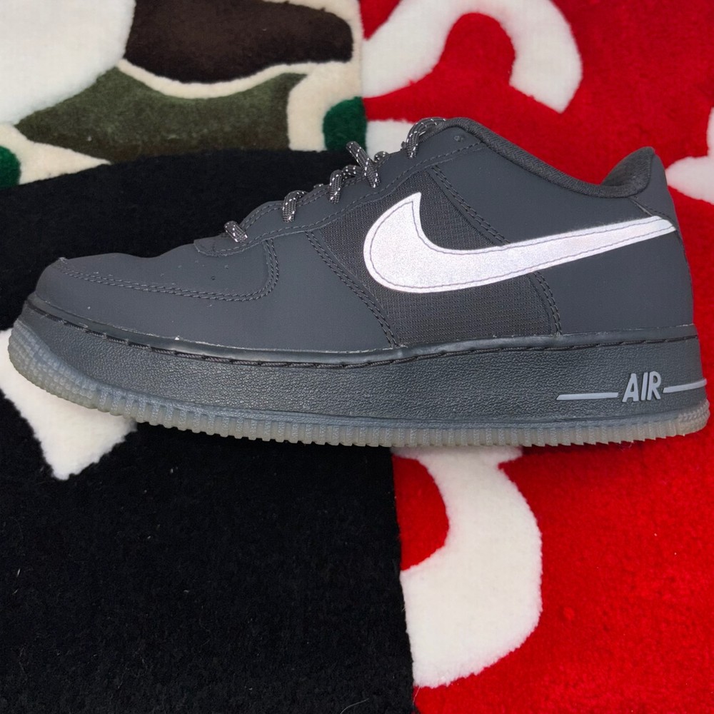 Size 6Y – Nike Air Force 1 Low Anthracite Reflective Silver (GS) *WORN*