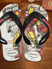 New Kids HAVAIANAS Marvel Iron Man Flip Flop Sandals Size 1y Children’s