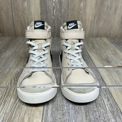 Nike Blazer Mid 77 Youth US Size 2Y Tan Black Leather High Top FV0748-100 Shoes