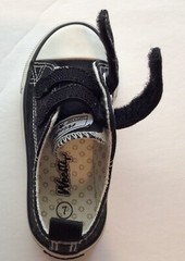 Wee Step sneakers black white size 7 toddler canvas retro classic school play