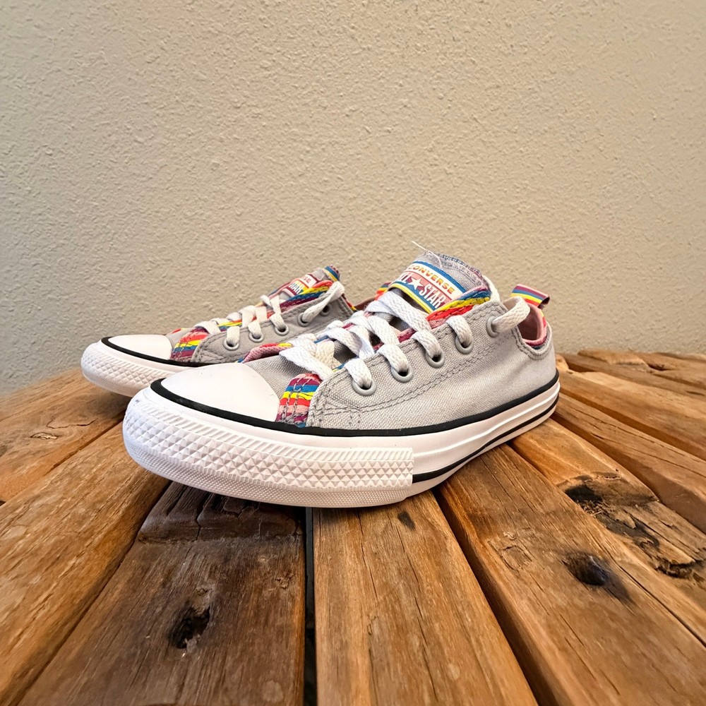 Converse Chuck Taylor All Star Junior 2 Grey Rainbow Double Tongue 669818F