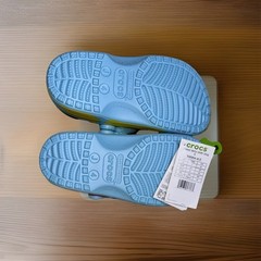 Crocs Classic Terry Cloth Clog Blue Multi Juniors Size J4 NEW Unisex
