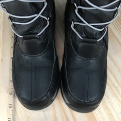 Lands End Snowflake Insulated Winter Boots Youth Girls 5M Lace Up Mid-Calf Black