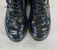 Dr. Martens Doc 1460 J Combat Boots Kids Youth Size 4 Black Patent Leather Zip