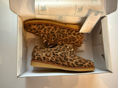 Elephantito Kids Leather Shoes Leopard Print Brogue Lace Up Sz US 11.5 EUR 28