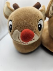 Rudolph the Red Nosed Reindeer PLUSH CHRISTMAS SLIPPERS Toddler Baby Kids Sz 5/6