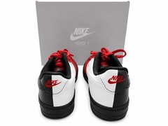 Nike Force 1 Low LV8 5 Lace (PS) Red Black White Leather Kids US 1Y