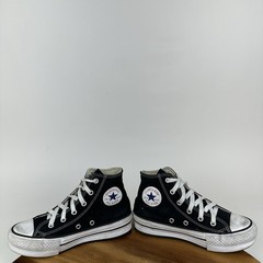 Big Kids Converse CTAS Black Platform Casual Hi Top Sneakers Shoes Size 1 Y GUC
