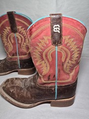 Anderson Bean Kids Boot Red Blue Orange Multi Color Pattern Leather Boots Size 2