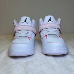 TD Nike Jordan Flight 45 High Kids White Pink Toddler CI5763-176 NEW Size 10c