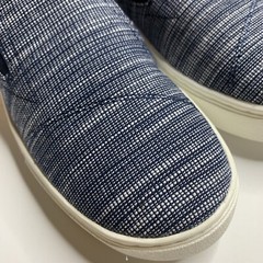 Toms Luca Navy Chambray Slip On Sneakers Shoes Youth Size 4
