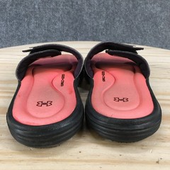 Under Armour Ignite Slides Flat Sandals Youth 4 Black Pink Open Toe Casual