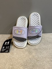 Violet Youth Size 1Y Under Armour Adjustable Slides (G Ignite Pro 8)