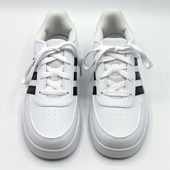 Adidas “Breaknet 2.0” Kid’s & Youth Lifestyle Court Lace Shoes (White/Black) NEW