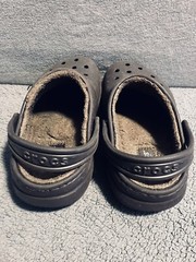Crocs Classic 203506 Brown Fur Lined Clogs Dual Comfort Child Sz 11C *GR8 Shape*