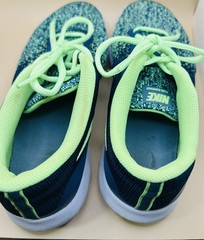 Nike Flex Contact Size 7Y Bright Green And Blue. Clean, Good Condition