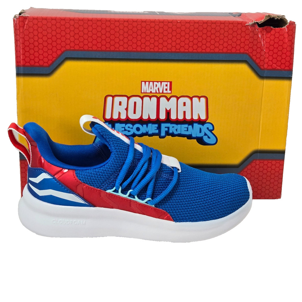 Adidas Kids Marvel Captain America Lite Racer Adapt 7.0 Sneakers Shoes Blue 3.5
