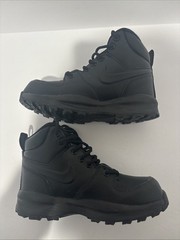 Nike Manoa Leather Hiking Boots Men’s Size 2Y Black Durable Outdoor Shoes