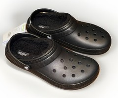 NEW Slip On Crocs Classic Lined Clog K Sz:J 6 Unisex Kids Clog Sandal – Black