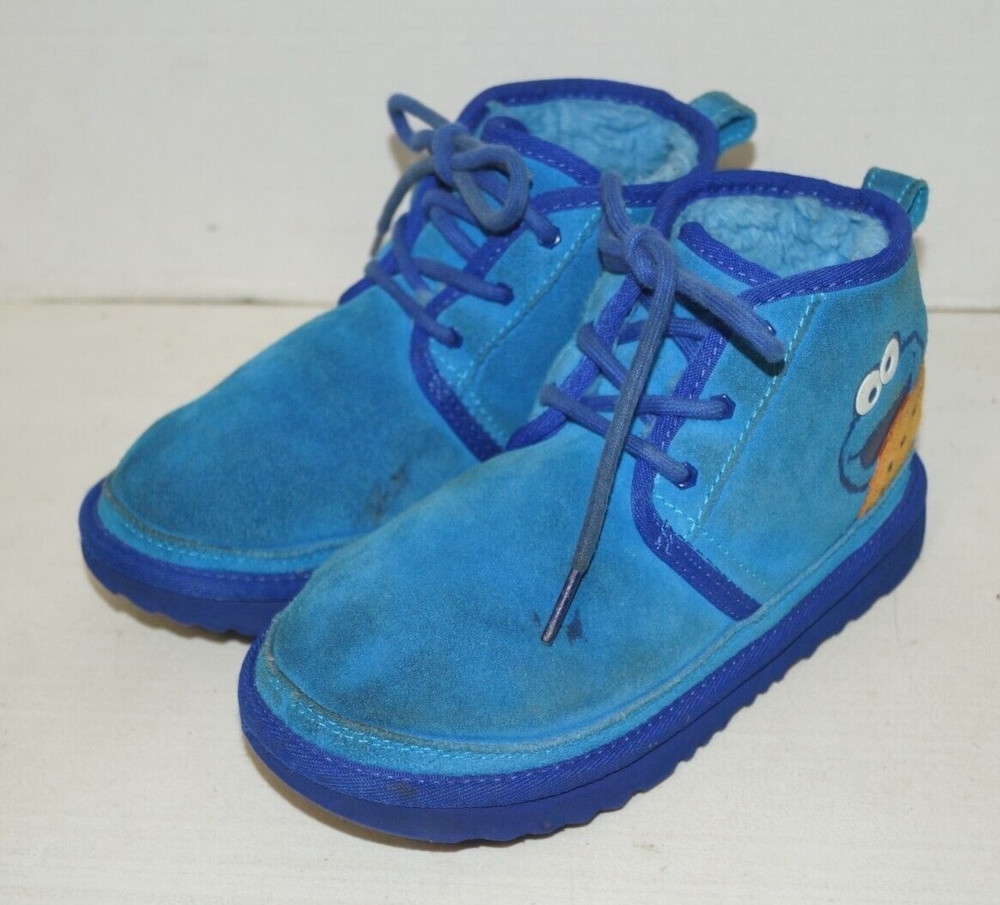 Ugg Sesame Street Cookie Monster Boots Blue Youth Size 3Y