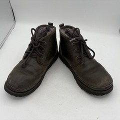 UGG Neumel II Boots Gray Brown Shearling US 5 Suede #1017322K Wool Insole