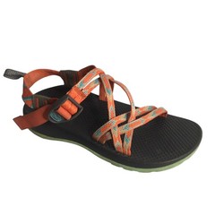 Chaco ZX/1 Sport Sandals Kid Size 4 Orange Teal Strappy Hiking Water Outdoors