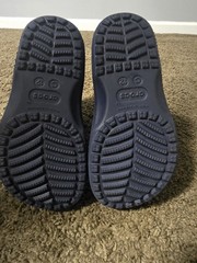 Crocs Unisex Kids Rain Boots Navy Pull-On Rubber Ankle Logo US Size 12