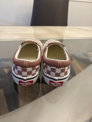 VANS Classic Slip-On Unisex Kids Low Top Canvas Burgundy/White Check US 1