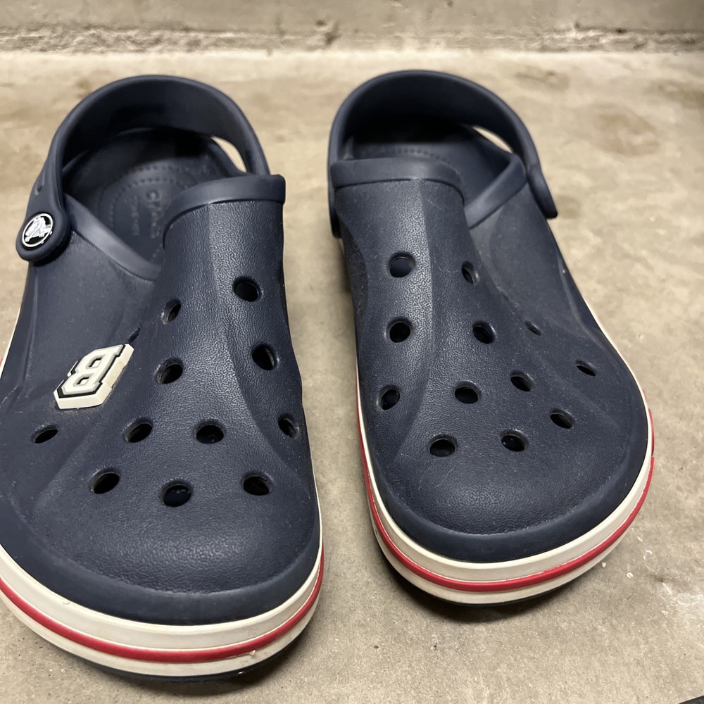 Crocs Classic Kids Clogs Sz J 3, Blue Rubber Ankle Strap Slip-On