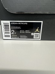 Kids Air Jordan 4 Retro OG PS ‘FIRE RED’ 2020 Size 2