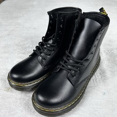 Doc Martin Zavala Junior Boots Youth Size 2 Black Leather Lace And Zip Up New