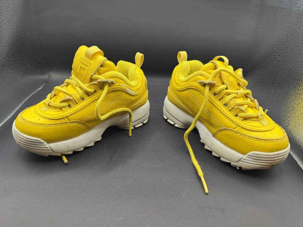 FILA Disruptor II Youth Size 9 Yellow Chunky Sneakers Shoes