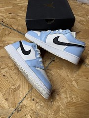 Brand new Nike Air Jordan 1 Low “Ice Blue Black” – GS Size 5Y, 5.5Y, 6Y, 6.5Y
