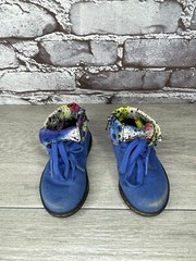 DR MARTENS BLUE CANVAS Clover Fold Down BOOTS YOUTH AIR WALK Boys 5M US/20EU