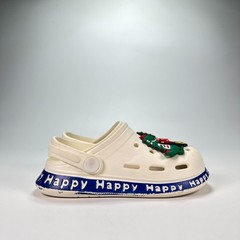 Dinosaur Clogs White Blue Kids Slip On Comfort Shoes Youth Size US 11 EU 29