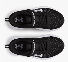 Under Armor- Pull on running Shoe, Youth 3, Black white