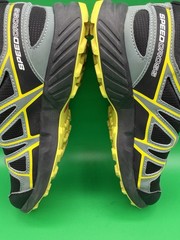 Salomon Speed Cross Sneakers Black Gray Yellow Hiking Trail Shoes 414471 SZ 5