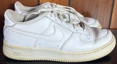 Nike Air Force 1Triple White Low Top Sz 7Y or Womens 8.5