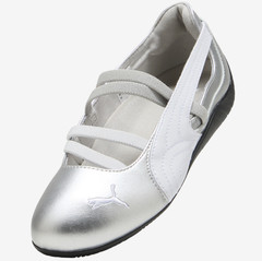 PUMA Speedcat Ballet Metallic Silver White 40613301 GS SZ 4Y-7Y Girls Womens
